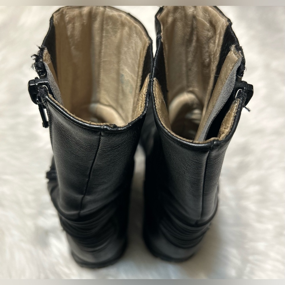 BMW Black Leather Motorcycle Riding Boots with Zipper - Picture 5 of 8